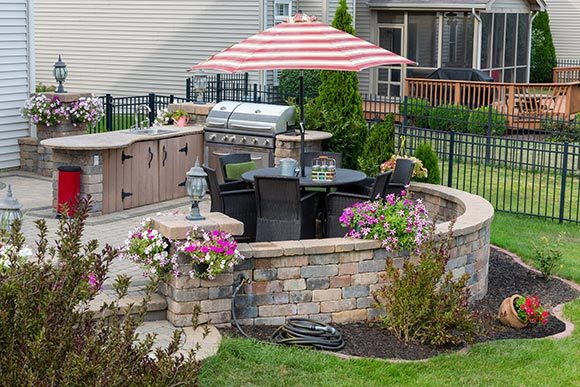 Landscaping in Colorado Springs, retaining wall and patio