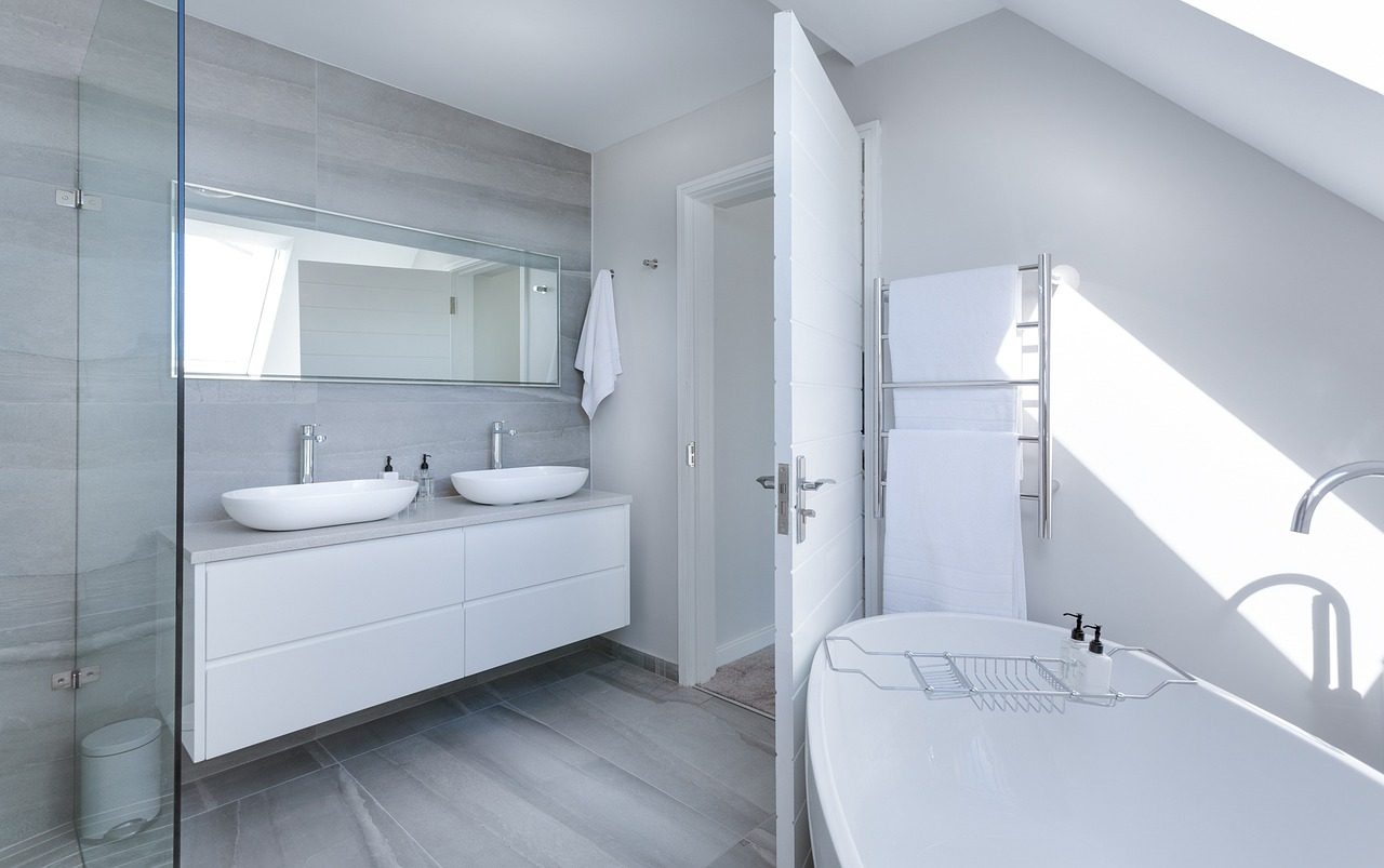Bathroom remodel in Fountain, CO of a white and modern bathroom